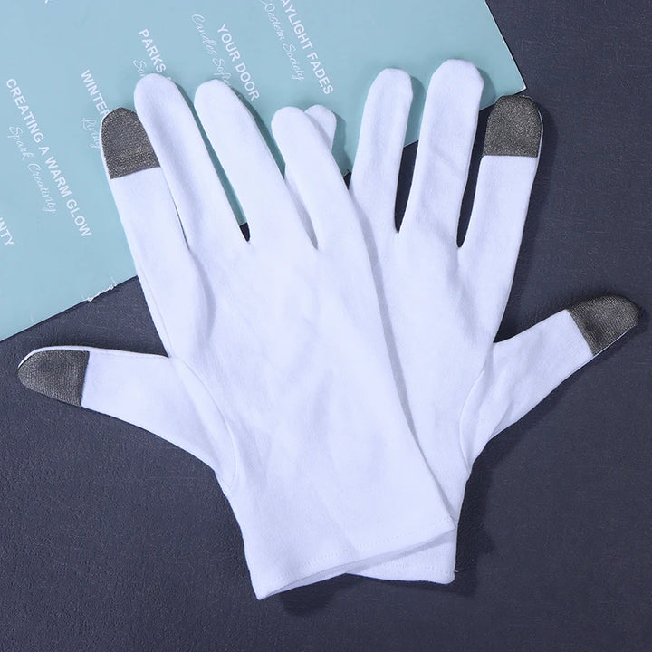 Soft Cotton Moisturizing Gloves For Dry Cracked Hands Bedtime Spa Treatment Lotion Locking Exfoliating