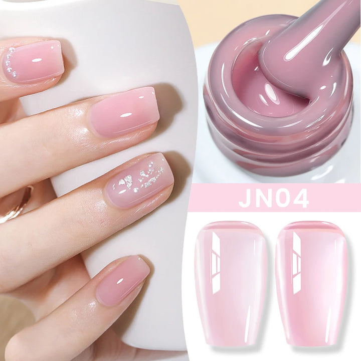 BORN PRETTY Jelly Nude Gel Nail Polish 10ml Light Pink Peach Translucent Color UV Light Cure Gel Varnish Nail Art DIY at Home