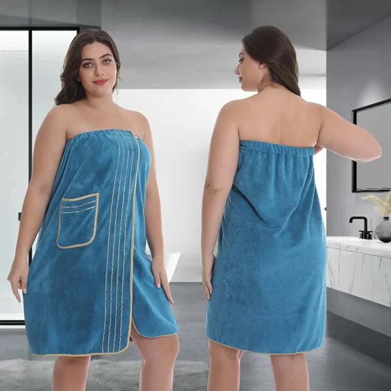 2pcs Set, Extra Large Bathrobe Princess Cap Outfit, Large Size Towel Wrap, Thick Coral Fleece, Perfect for Home Travel, Sauna