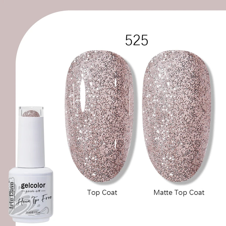 Arte Clavo Solid Color Gel Nail Polish 15ml Soak Off UV LED Gel Semi-Permanent Glitter Polish For Manicure Nail Art Salon Gel