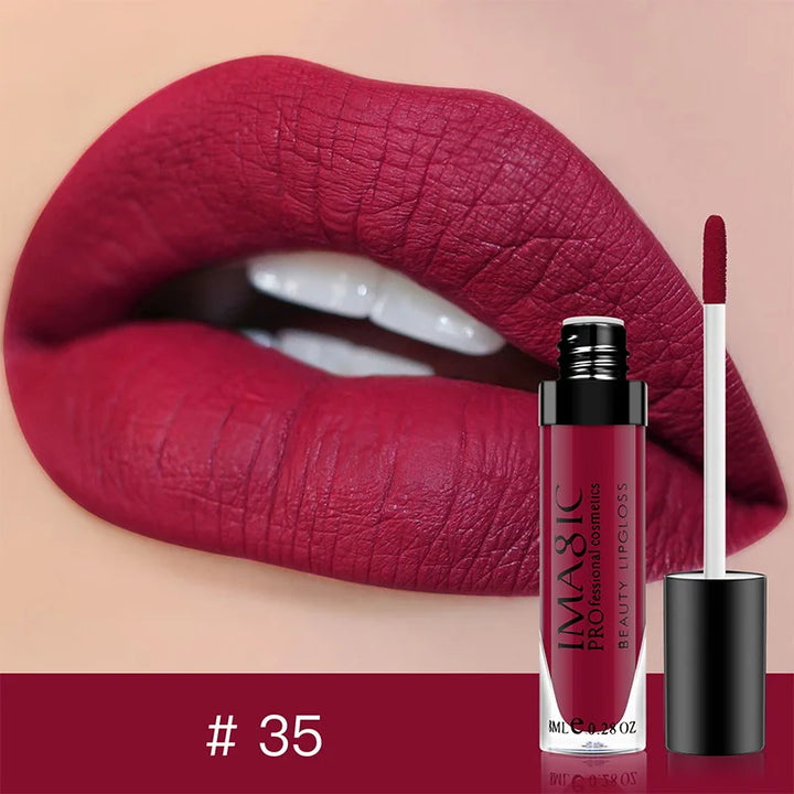 IMAGIC Lip Gloss Makeup Long Lasting Waterproof Lipstick Velvet Non-stick Cup 28 Colors Lip Tint Matte Sexy Red Liquid Lip Stick