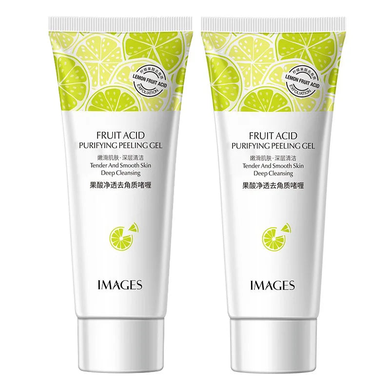 Fruit Acid Peeling Gel Facial Cleansing Exfoliating Peeling Scrub Cream Deep Clean Moisturizing Blackhead Removal Face Cleanser