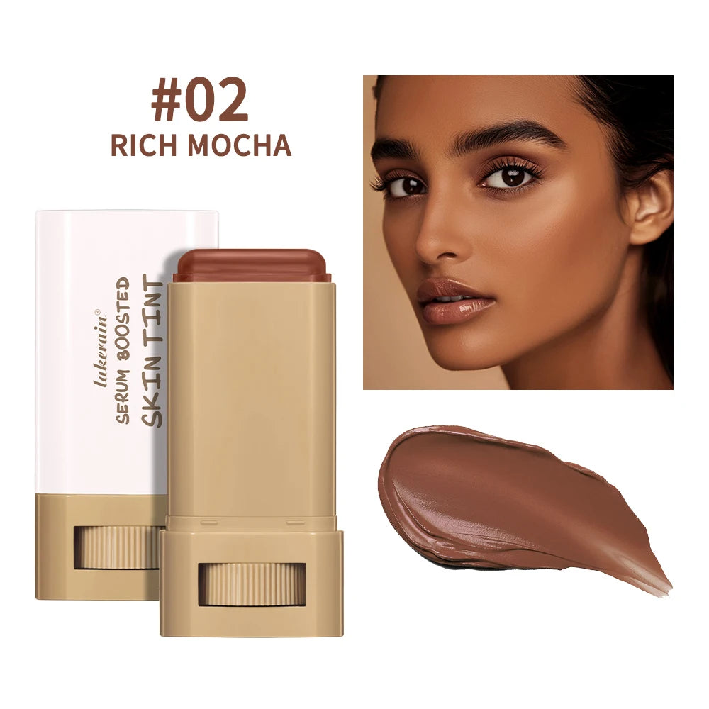 Skin Tint Foundation Stick 6 Colors Balm Serum Boosted Smooth Plumper Hight Coverage Travel Bronze Foundation Stick Makeup