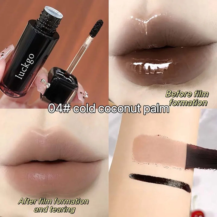 LUCKGO Peelable Lip Stain Matte Korean Waterproof Tear Off Lip Gloss Sweat Resistant Long Lasting Non Transfer Lip Tint Makeup