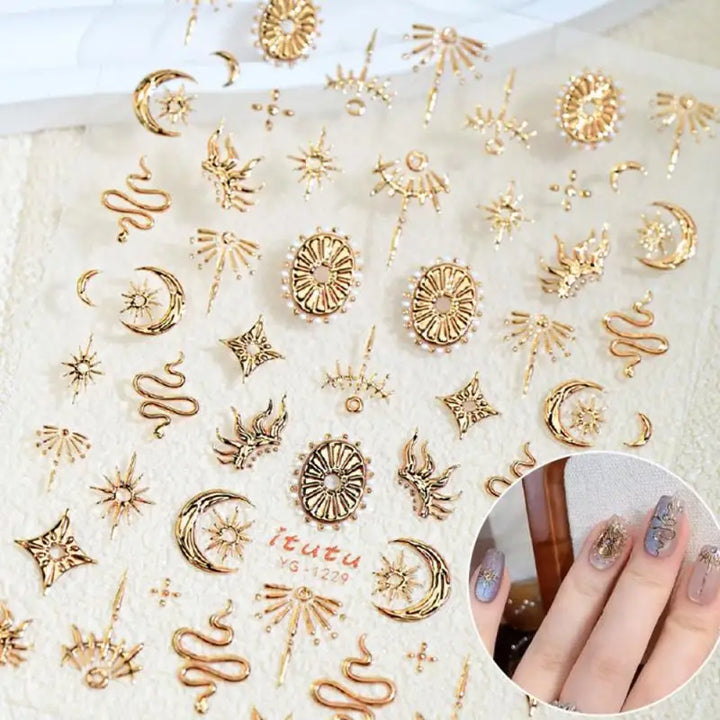 1pc Flower Nail Stickers Summer Floral Leaf Plant 5D Embossed Nail Slider Decals Self-Adhesive Nail Art Supplies Manicure Decor