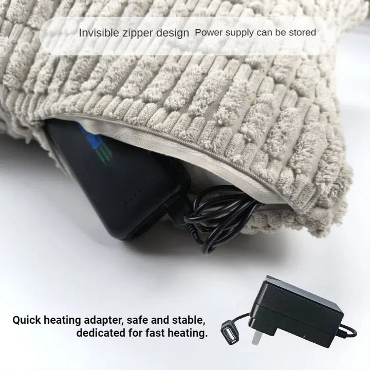 45x45cm USB Electric Cushion Portable Heating Pillow 5-Block Temperature Control Menstrual Cramps Period Pain Relief Heated Pad