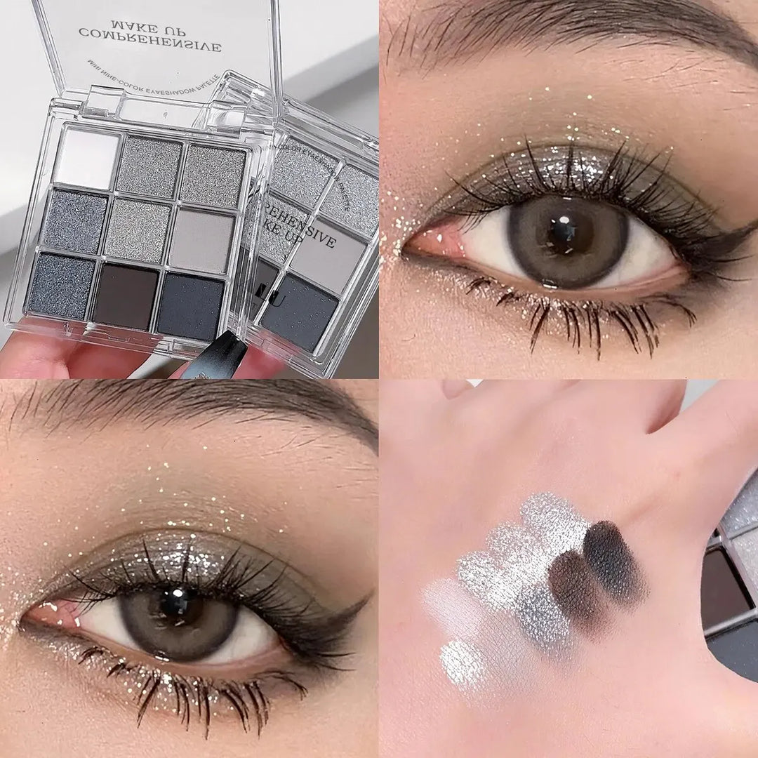 DIKALU Spring And Summer New Eyeshadow Palette Oh Rosy Nine Palace Grid Auto Focus Low Saturation Smoke Powder Rose Plate