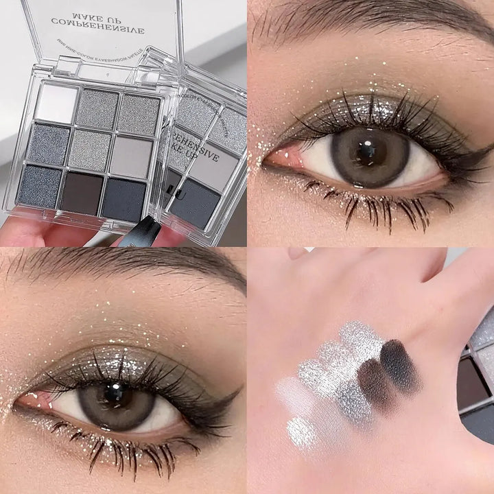 DIKALU Spring And Summer New Eyeshadow Palette Oh Rosy Nine Palace Grid Auto Focus Low Saturation Smoke Powder Rose Plate