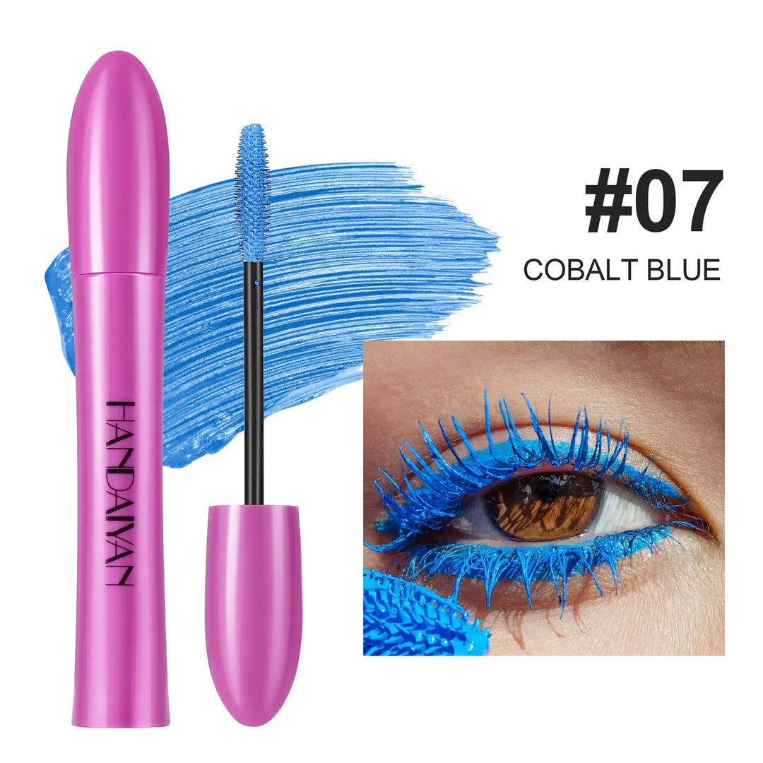 5D Colorful Silk Mascara Blue Red Black Cream Length Waterproof and Non-caking Colored Thickening Lengthening Curling Mascara