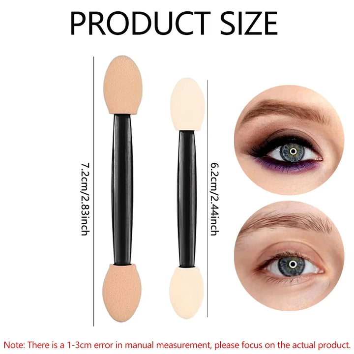 10/30/300pcs Double Ended Eyeshadow Brush Eyeshadow Applicators 6.2cm Makeup Sponge Brushes For Women Cosmetic Beauty Tool