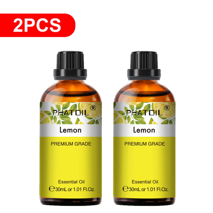 PHATOIL 2PCS Natural Essential Oils Set 30ml Bergamot Lemon Ylang Ylang Lavender Jasmine Vanilla Eucalyptus Aroma Essential Oils