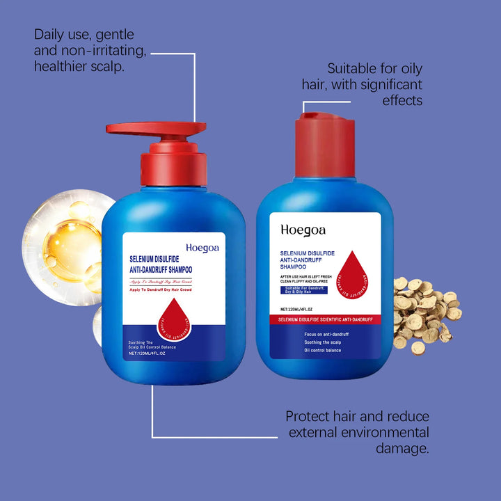 Selenium Sulfide Shampoo Deep Cleansing Remove Dandruff Reduce Scalp Itchy Balance Oil Strengthen Hair Roots Fluffy Hair Shampoo