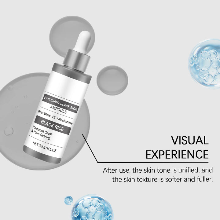 Black Rice Exfoliating Ampoule Serum Gentle Face Body Scrub for Dead Skin Removal Daily Moisturizing Peeling for All Skin Types