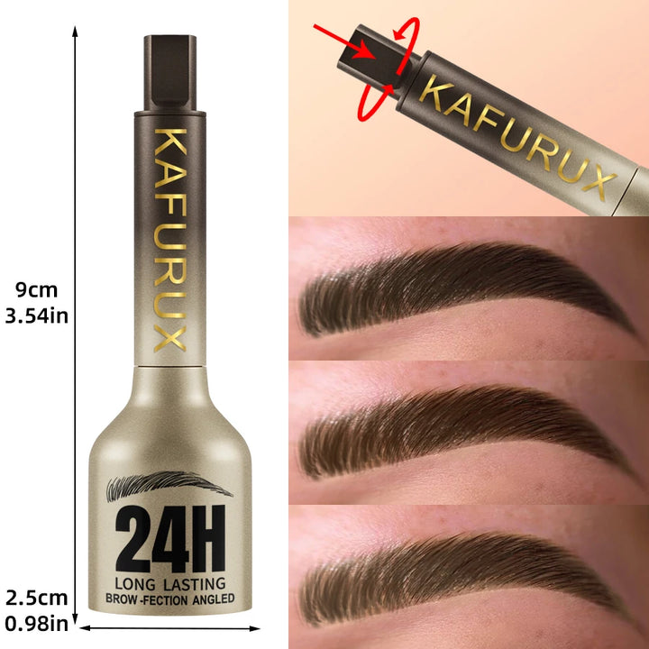 3D Dye Eyebrow Pencil Hairling Anti-smudge Waterproof Long Lasting Black Brown Large Brush Natural Wild Eyebrow Enhancers Cream