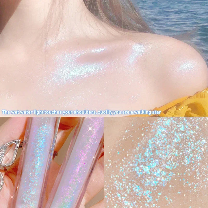 Diamond Liquid Highlight Face Glittering High Gloss Pearlescent Brighten Eye Shadow Korean Water Light Face Boost Luster Makeup