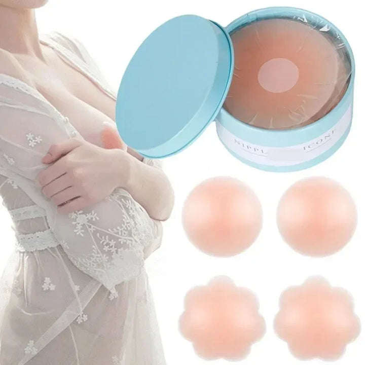 Round Ventilate Silicon Chest Cover Reusable Women Breast Petals Lift Nipple Cover Lift Tape Bra Pads Invisible Bra Chest Paste