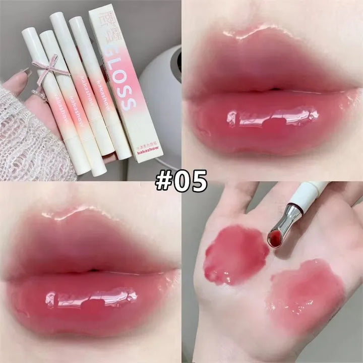 Metal Head Ice Diamond Essence Lip Tint Mirror Water Light Glass Lip Gloss Reduce Lip Wrinkles Moisturizer Lips Pluming Care