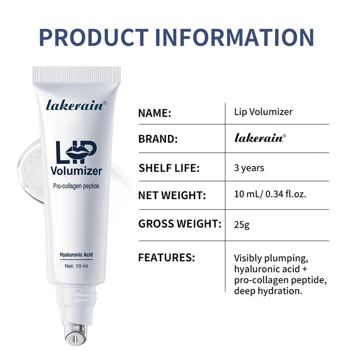 Lakerain Hyaluronic Acid Instant Lip Plumping Lip Oil Lip Line Reduction Lip Care Essence Lip Gloss Women Moisturizing Lip Tint