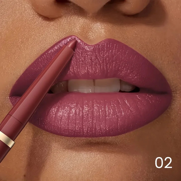 Long-lasting Waterproof Matte Nude Lip Liner - High Pigmentation, Retractable, Smooth Application, Natural Look