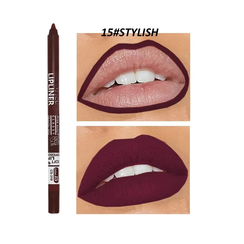 20 Color Matte Lipliner Pencil Waterproof Natural Red Brown Pro Lip Liner Makeup Lips Contour High pigment Lipstick Cosemetic