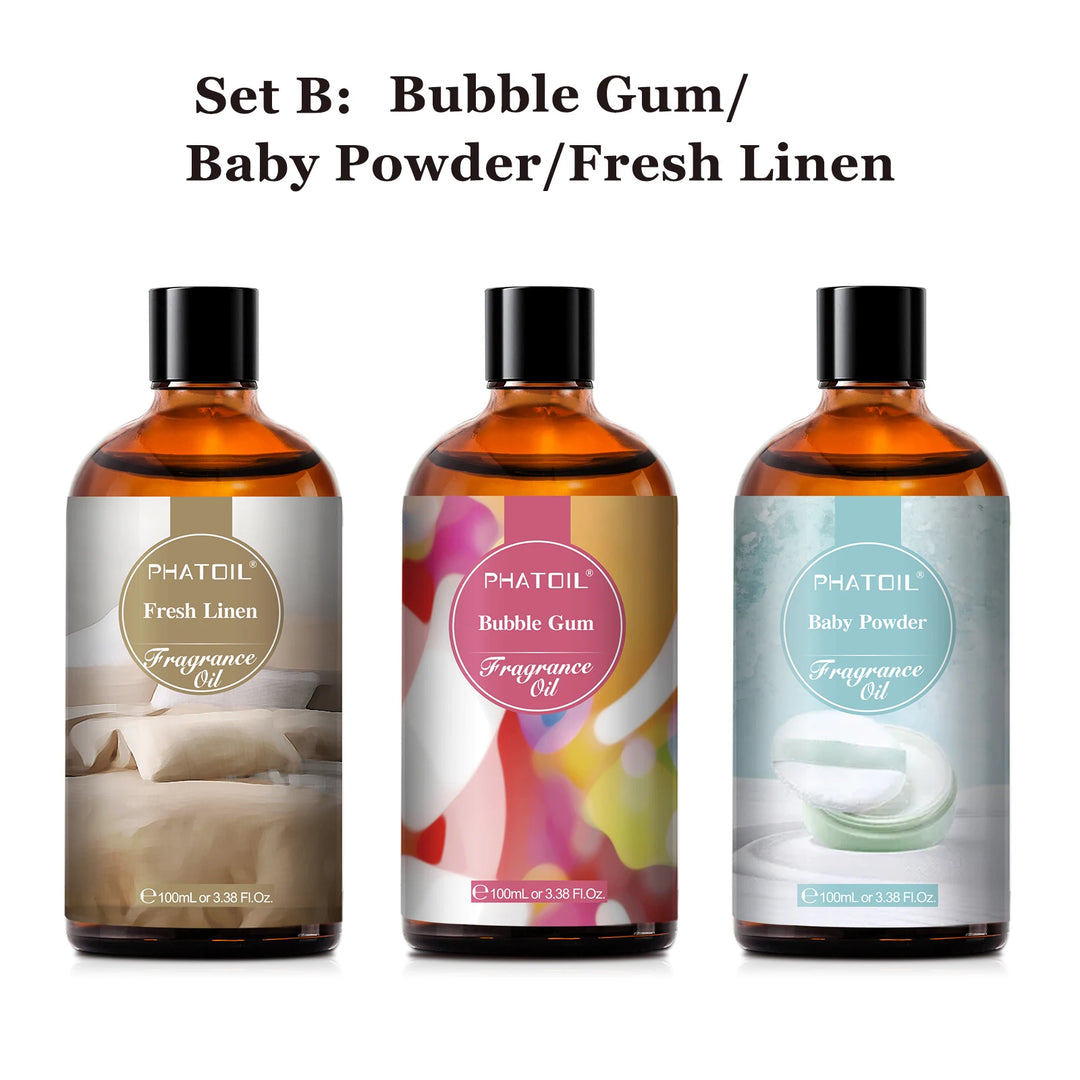 PHATOIL 100ml Fragrance Oil Coconut & Vanilla Bubble Gum Sea Breeze White Musk Aroma Fragrance Oils For Candles Soap Making