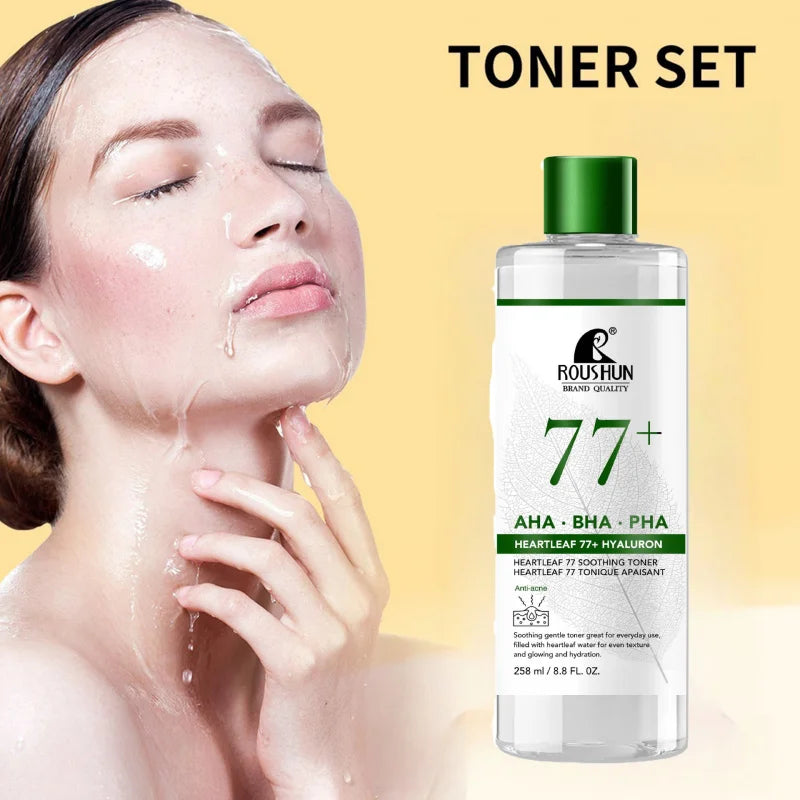 258mlLarge Capacity ROUSHUN AHA BHA PHA 77+ Lotion TONERMoisturizing and Hydrating Facial Water