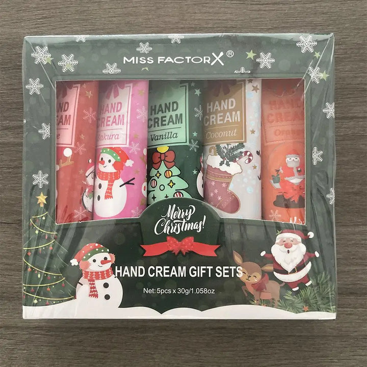 5Pcs/Box Christmas Hands Care Cream Set Deep Moisturizing Women Essential Hand Care Product For Autumn And Winter Gently Nouris