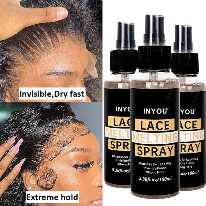 Lace Melting Spray And Holding Spray, Wig Melting Spray Strong Natural Forming Hold with Fast Drying/No Residue