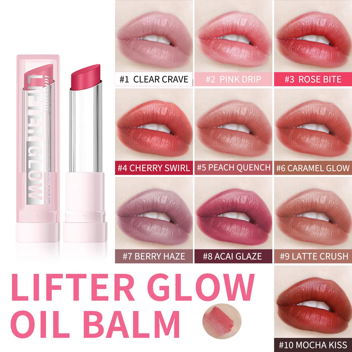 Lifter Glaze Oil Lip Balm with Hyaluronic Acid and Hydrating Oil Blend Lip Balm with 24HRs of Smooth Moisturizing Pink