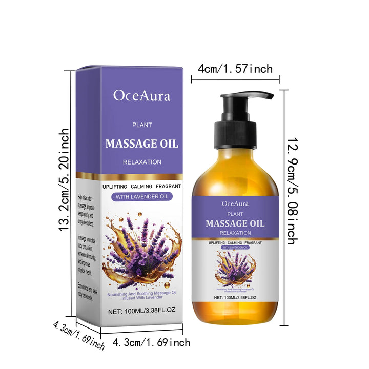 Lavender Essential Oil Moisturizing Body Skin Smoothing Soft Stress Relief Muscle Sore Help Sleep Spa Relaxing Massage Oil