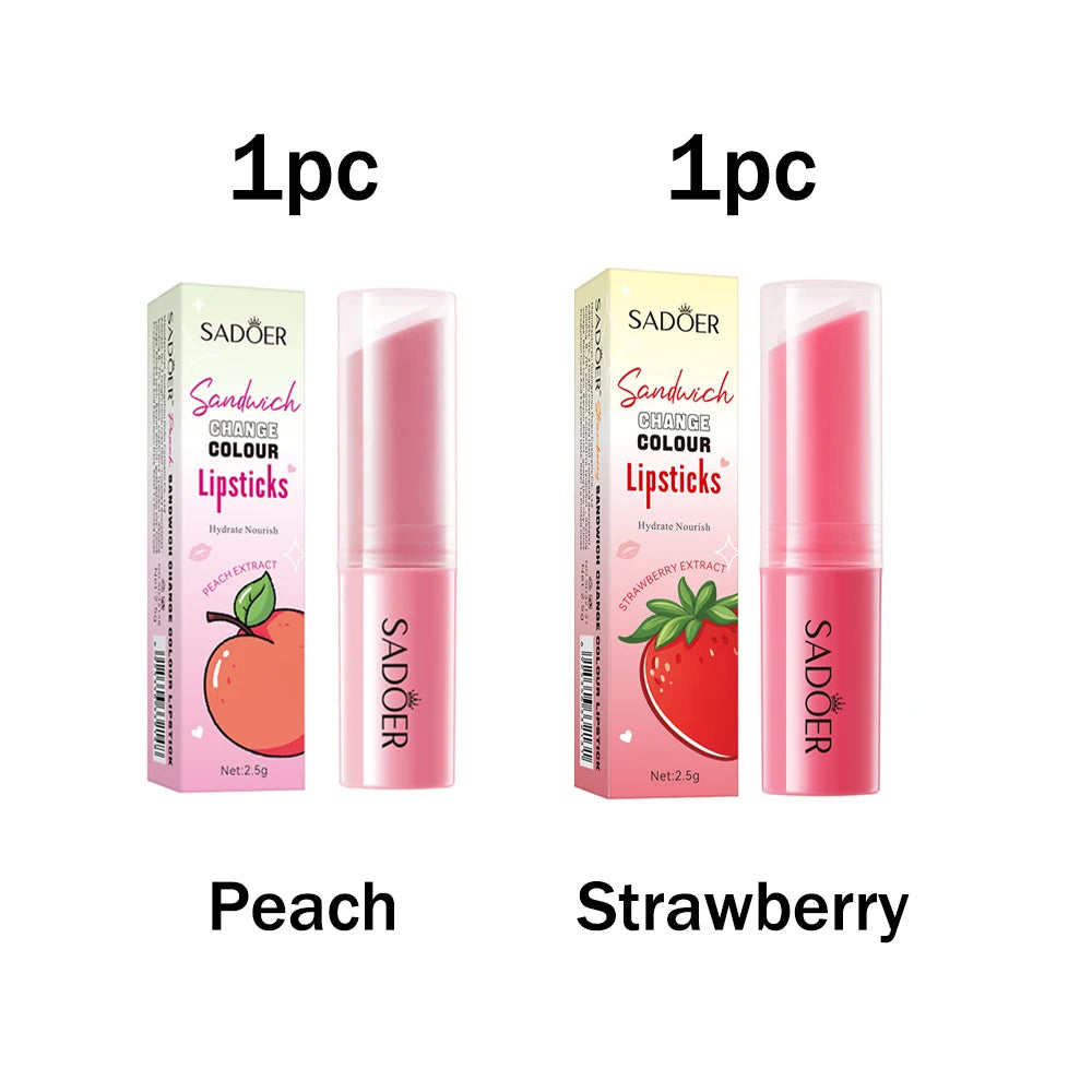 Honey Peach Sandwich Warm Changing Water Lipstick Moisturizing Warm Changing Lipstick 2.5g