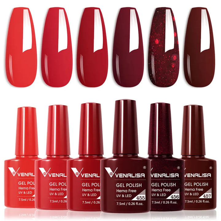 Venalisa HEMA TPO FREE Nail Gel Polish Glitter Gorgeous Full Coverage Soak Off UV LED French Nail Jelly Pink Nude Collection