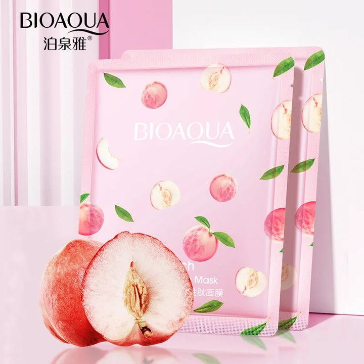 10pcs BIOAQUA Honey Peach Face Mask Moisturizing Anti-aging Anti Wrinkles Face Sheet Masks Facial Mask Skin Care Products
