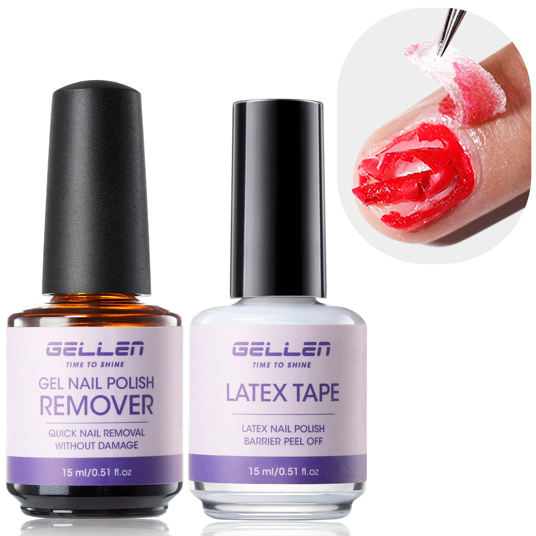 GELLEN Gel Nail Polish Remover Pro Kit with Peelable Liquid Latex Fast Nails Gel Remover Professional No Soaking Supplies