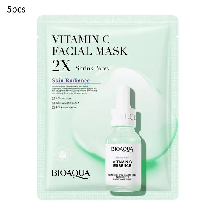 20pcs/5pcs Centella Collagen Face Mask VC Moisturizing Refreshing Sheet Masks Hyaluronic Acid  Facial Mask Skin Care Products