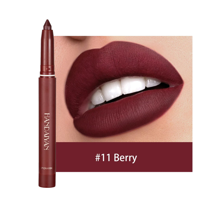 Handaiyan 12 Colors Lip Liner Matte Waterproof Velvet Nude Lipstick Pencil Sexy Red Brown Pigments Makeup Long Lasting