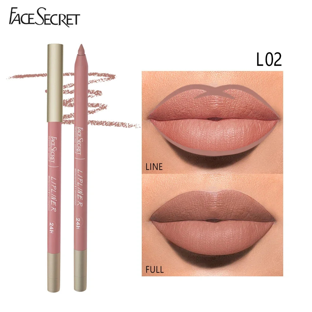 Face Secret Waterproof Liners Makeup Lipliner 12 Colors Matte Velvet Lipstick Pen / Liptint Long Lasting Waterproof Lip Tint