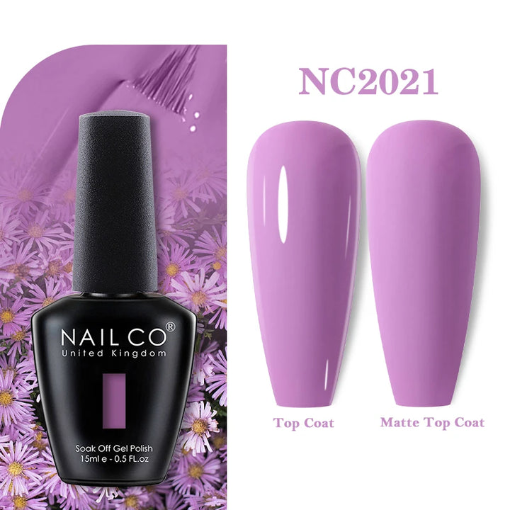 NAILCO 131Colors Vernis Semi Permanent UV Varnish Gel Nail Polish Nails Art Gel Manicure TOP BASE Varnish Hybrid