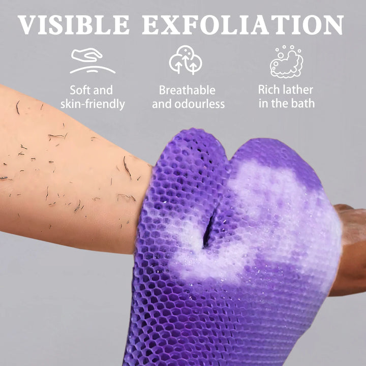 Set of 2 TPU Honeycomb Shower Gloves Skin-friendly, odourless, foamy and tear-resistant The first choice for family bathrooms.