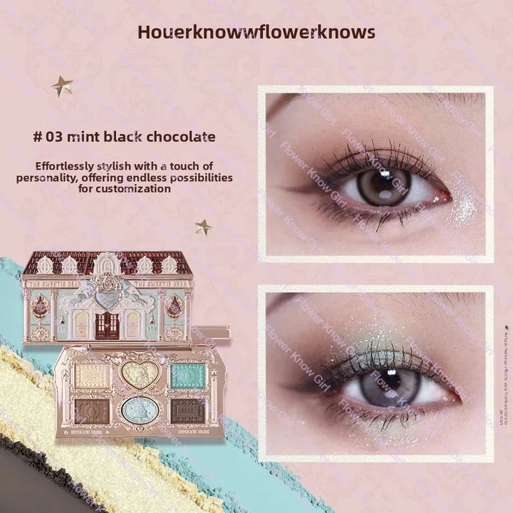 Flower Knows Little Angel Nine Color Eyeshadow Matte Fine Sparkle Pearl Comprehensive Palette