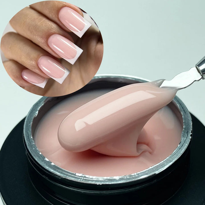 Jillnails 50g Self Leveling Medium Gel 50ml Milky Pink  White Gel Builder for Nails Extension Nail Building