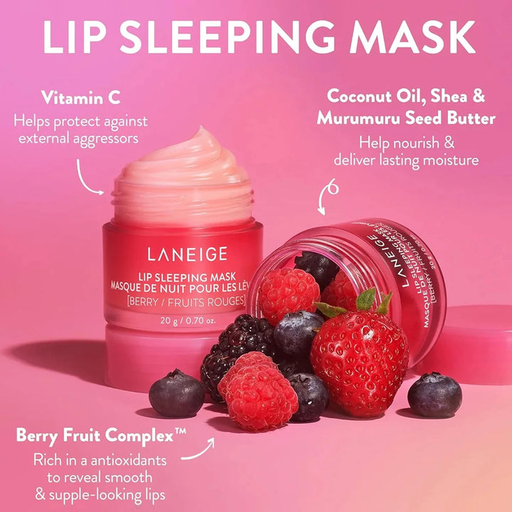 Laneige Lip Sleeping Mask 20g,Long-Lasting Hydration,Gel-Cream Texture,Nighttime Lip Care,Softens Lips,K-Beauty,Korean Makeup