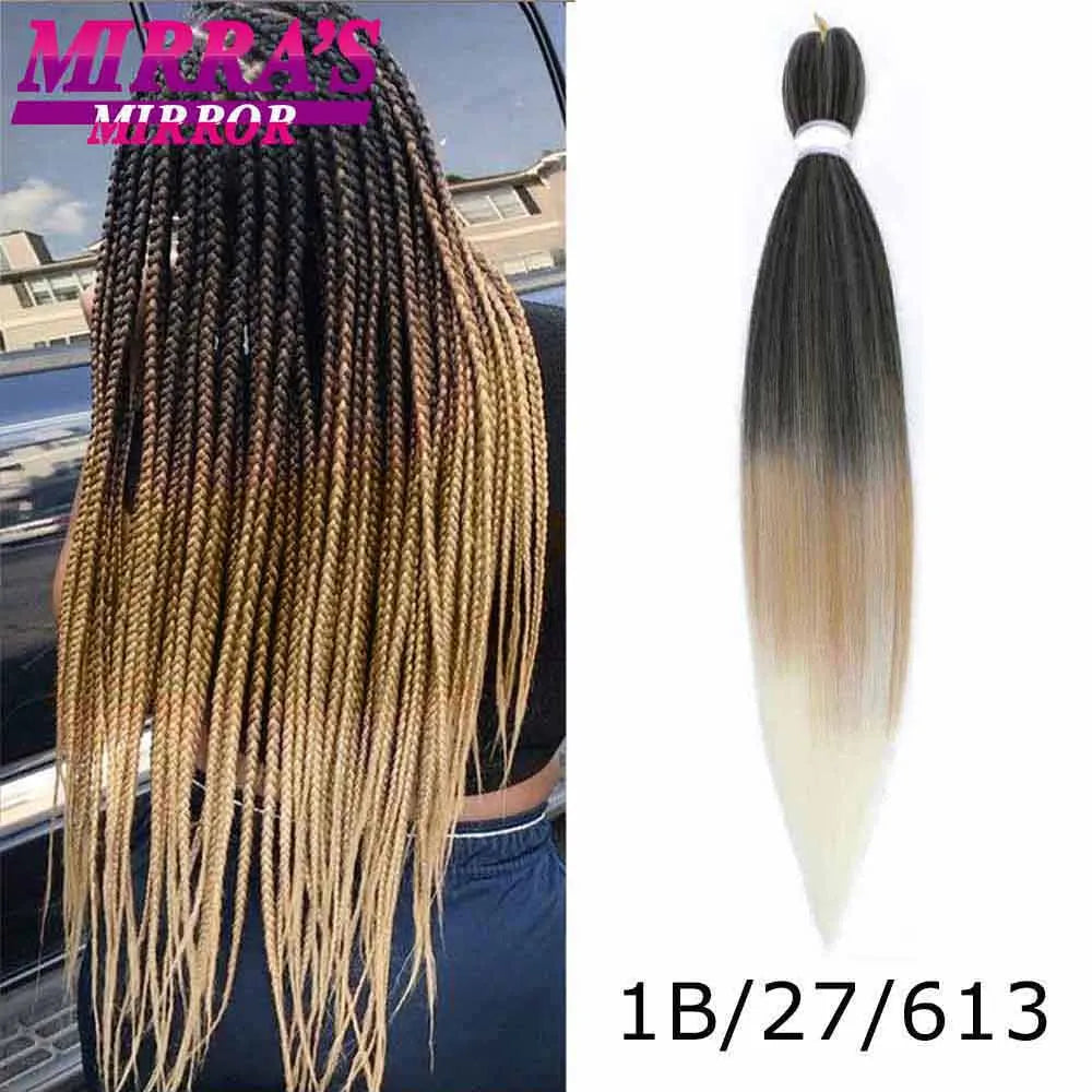 Pre Stretched Braiding Hair Ombre Jumbo Braids Hair Extensions YAKI Straight Synthetic Braid 1/3/6/8/10 Pcs Bulk Mirra's Mirror