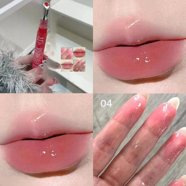 Berry Red Lip Oil Hydrating Mirror Lip Gloss Tinted Plumper Moisturizing Lip Care Treatment Makeup Clear Colored Lipstick Balm