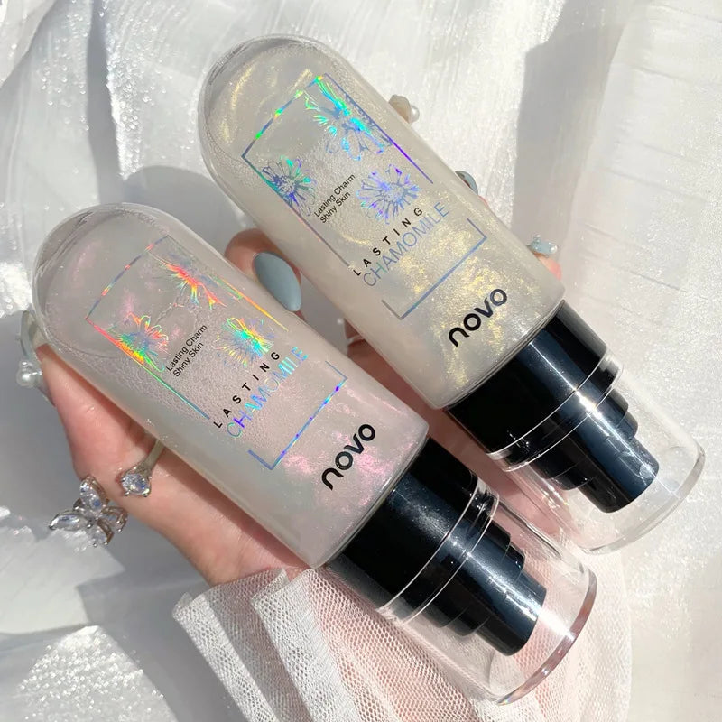 Hydrating Shimmer Setting Spray,Long Lasting Waterproof Oil Control Makeup Spray,Sweat-proof Hydrating Fixation Glow Finish