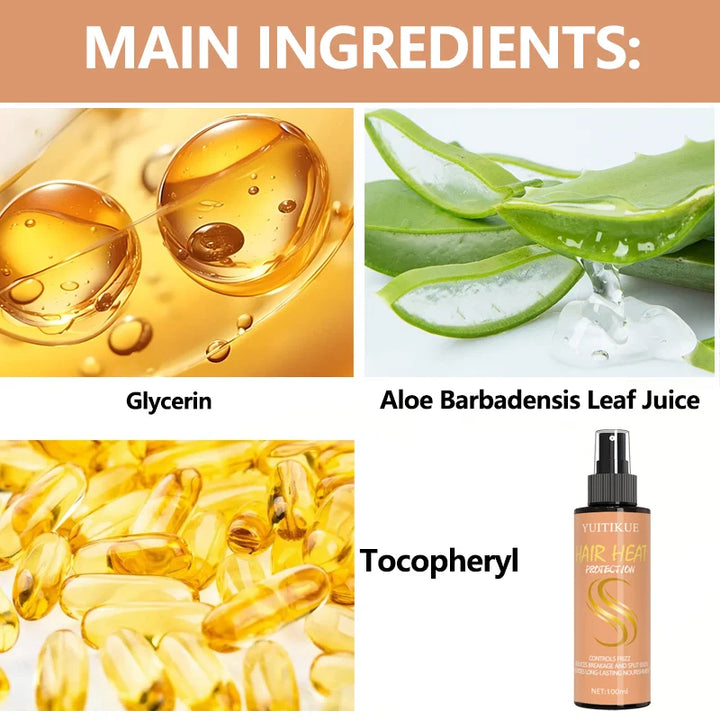 Silky Hair Spray Silk Care Heat Protection Spray, a heat styling product that can polish, smooth, and manage curly hair.