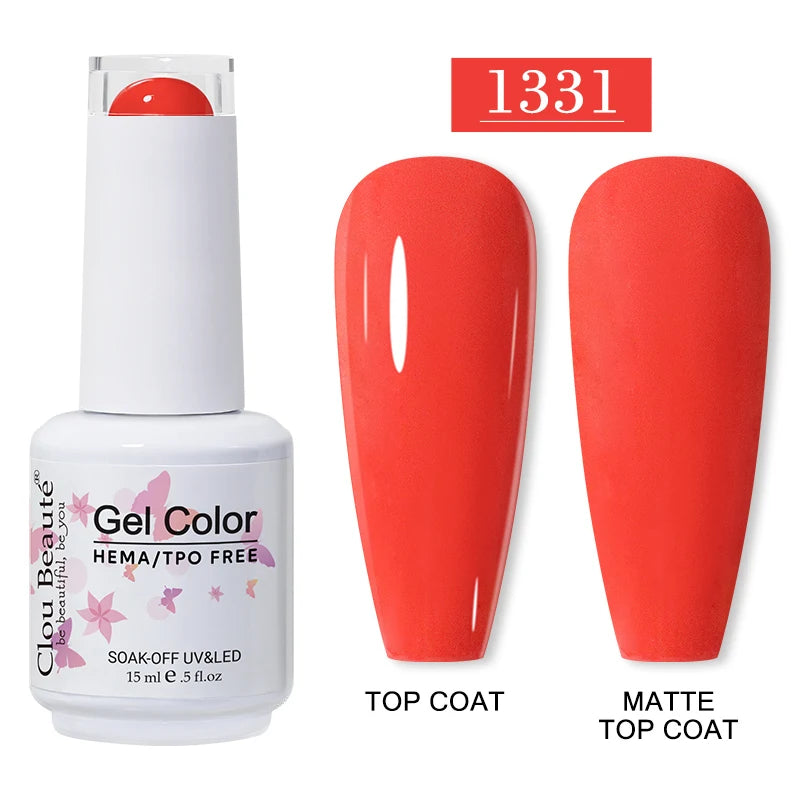 Clou Beaute 15ml HEMA TPO FREE Gel Nail Polish Vernis Semi Permanent UV Nail Art Varnish Lakiery Hybrydowe Manicure Gel Polish