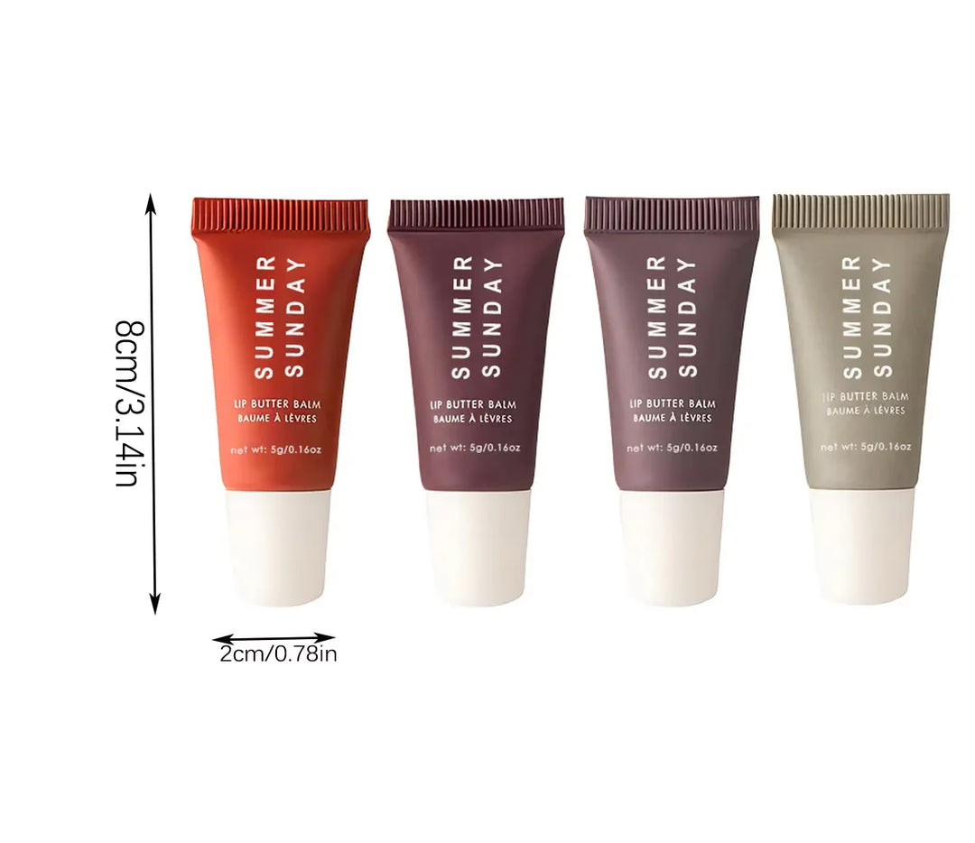 4 Pcs Summer Fridays Mini Lip Butter Balm Set Moisturizing Vanilla Beige Brown Sugar Makeup Fast Ship Gift Kit