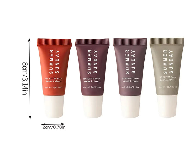 4 Pcs Summer Fridays Mini Lip Butter Balm Set Moisturizing Vanilla Beige Brown Sugar Makeup Fast Ship Gift Kit