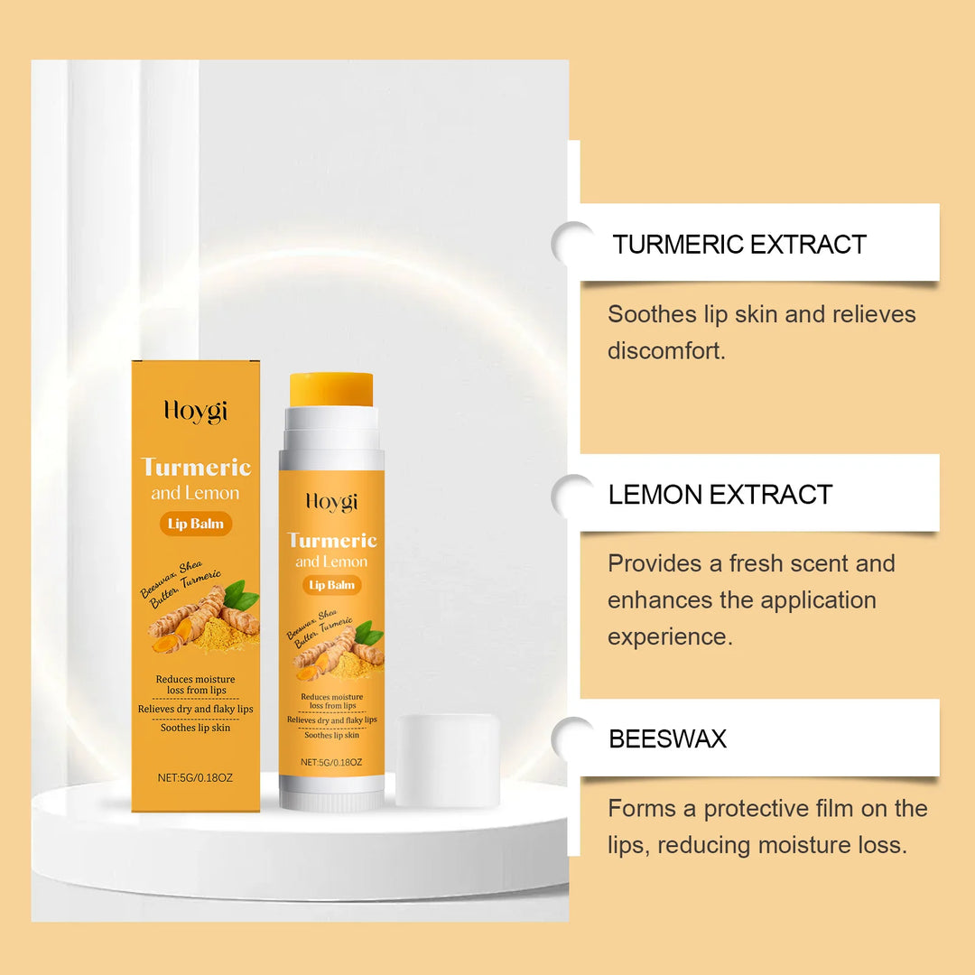 3-in-1 Lip Care Set Turmeric Nourishing Lip Balm Exfoliating Coconut Scrub & Hydrating Plumping Serum for Soft Smooth Lips